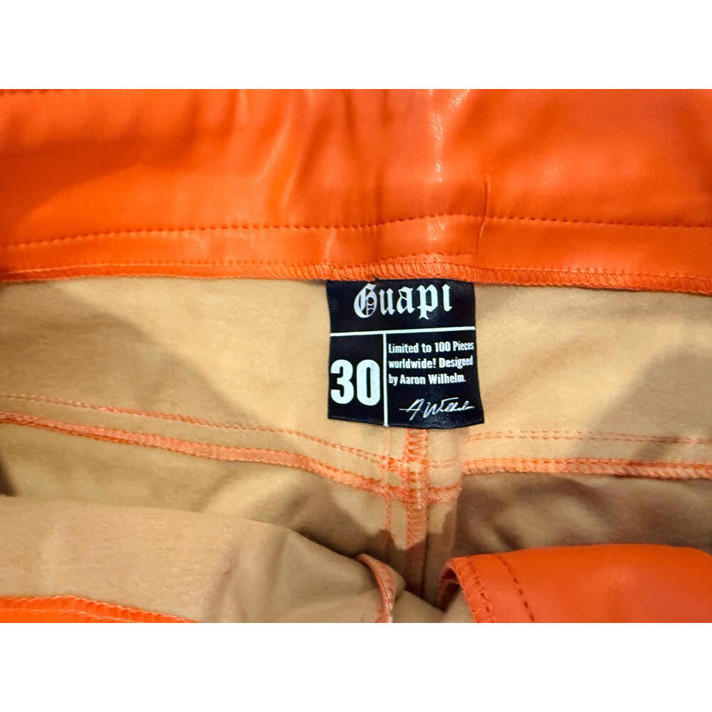 Guapi Pants Mens Orange Dead or Alive Limited Edition Spider Zipper Buckle 30 - Picture 6 of 15